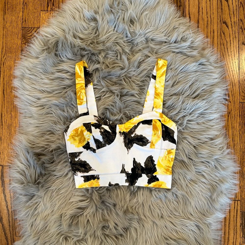 Yellow & Black Tobi Tank Crop Top